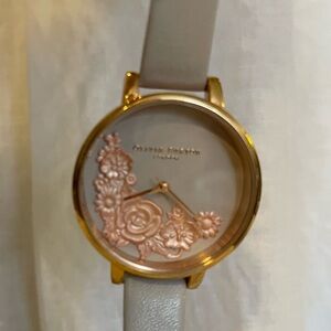 Olivia Burton Gold and Cream Floral Watch